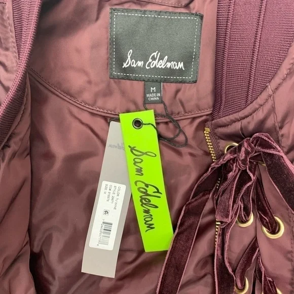 Sam Edelman Bomber Jacket Medium 8 - 10 NWT Burgundy